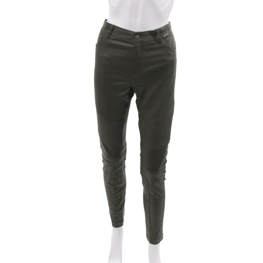 Vince Women Ankle Leather Biker Button Pants Brown Size 8